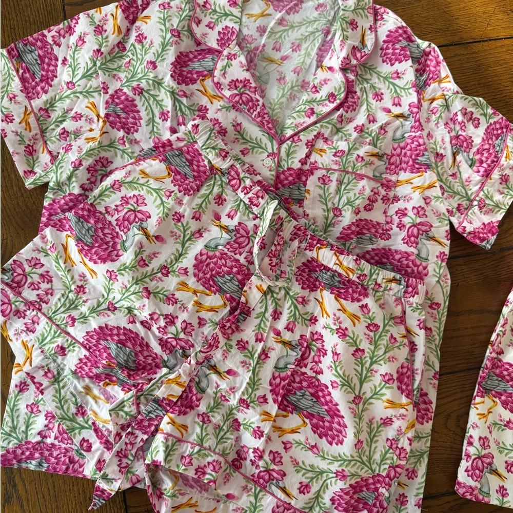 Printfresh Pink and Green Floral Pajama Set